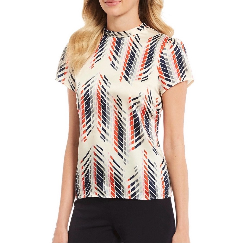 JB by Julie Brown Alba Ivory Discotek Blouse- Size 12